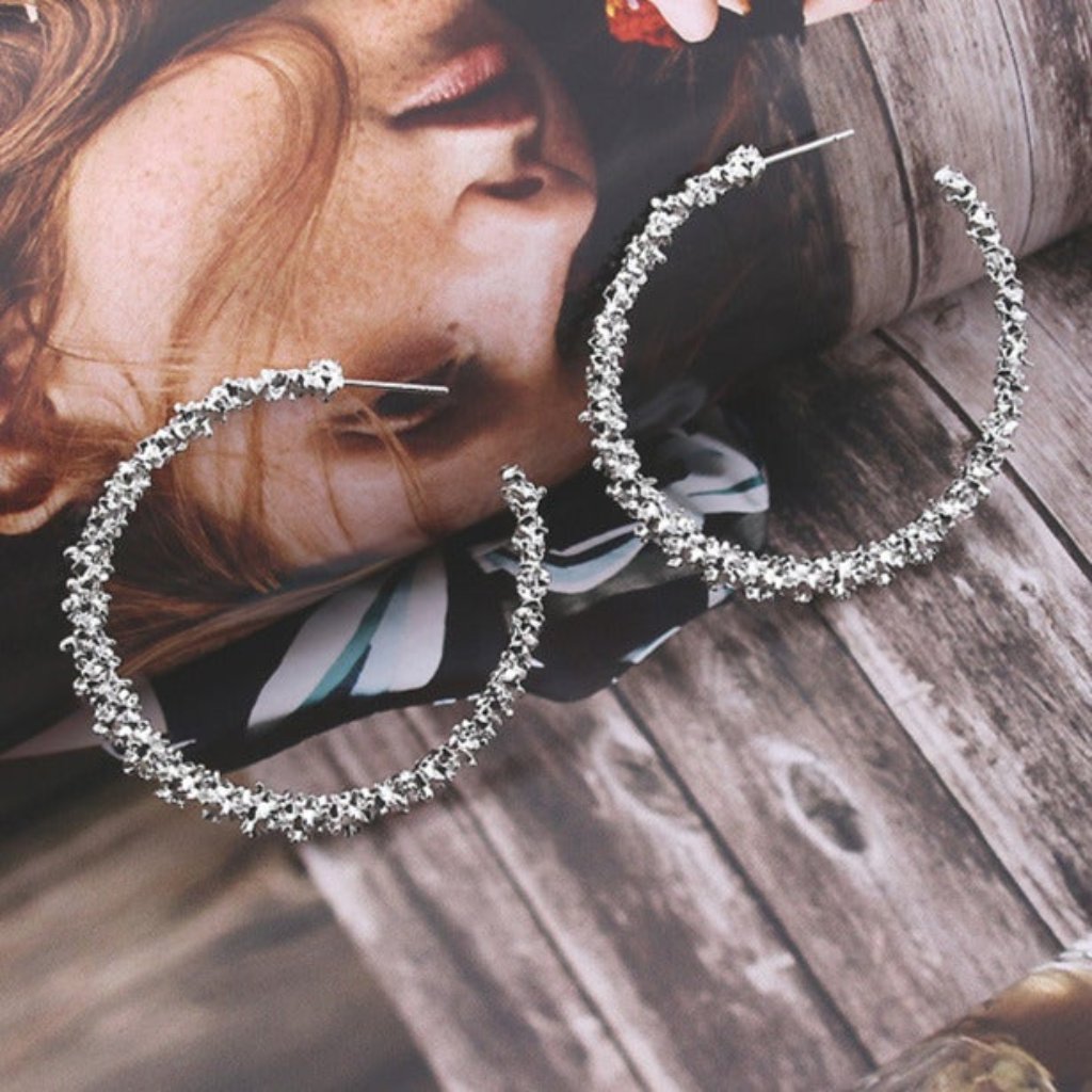 Solid 925 Silver Womens Hoop Earrings Circle Hoops Big Large Ladies Jewelry New